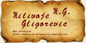 Milivoje Gligorević vizit kartica
